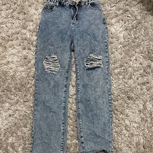 SHEIN Kids Distressed Blue Jeans